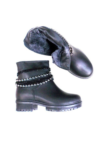 Зимние ботинки женские зимние из натуральной кожи. Foletti со стразами, с аппликацией