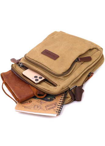 Мужская текстильная сумка через плечо песочная кроссбоди 22239 Vintage (329195751)