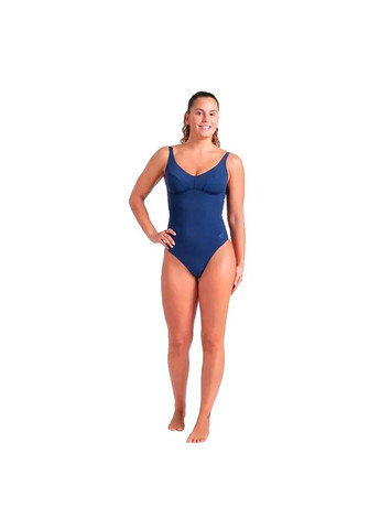Темно-синий демисезонный купальник закритий для женщин swimsuit victoria u back solid темно-синий Arena
