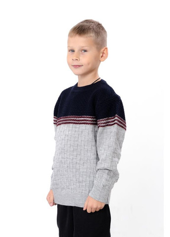 Серый зимний зимний свитер прямого кроя для мальчика двухцветный (p-18498) Носи своє