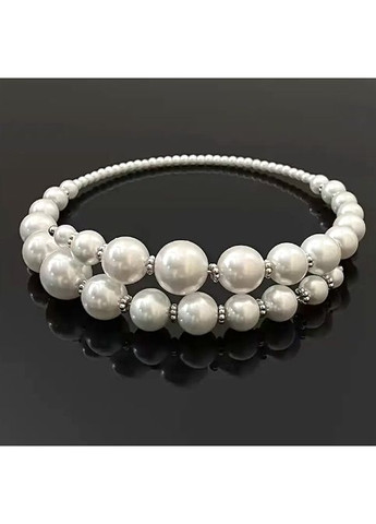 Кольє Чокер пружинний Каскадні намистини (імітація перлів) No Brand (357256960)