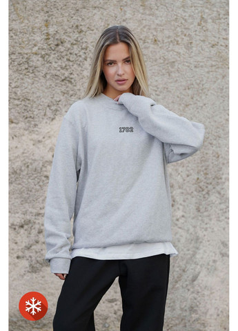 Чорний жіночий утеплений оверсайз світшот на флісі з принтом hamilton gray Without малюнок (372520023)