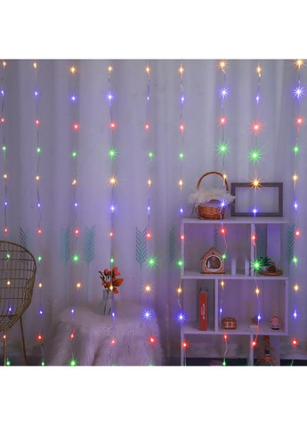 Светодиодная умная гирлянда штора с работой от USB подключением к телефону по Bluetooth пультом 3х2 м 200LED (478761-Prob) Unbranded (311480984)