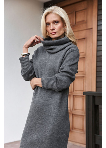 Темно-сіра сукня з коміром 2873 Triko Bakh