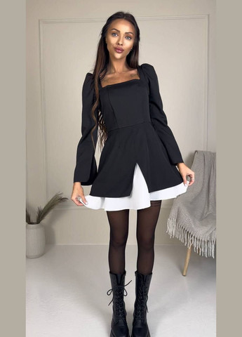 Черное кэжуал классическое мини платье Adelante