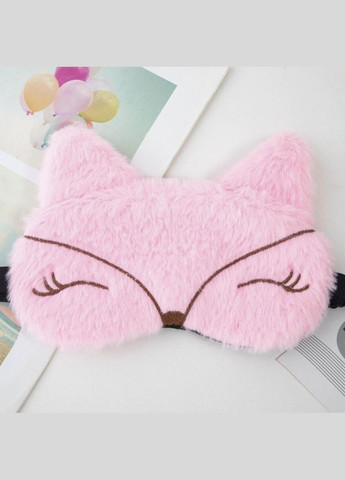 Мягкая плюшевая маска для сна Лисичка, с нишей для гелевого вкладыша, розовая No Brand (335057273)