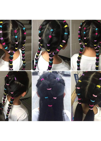 Набор детских резинок для волос флуорисцентные цветные 100 шт (OK0100_1) No Brand (370718873)