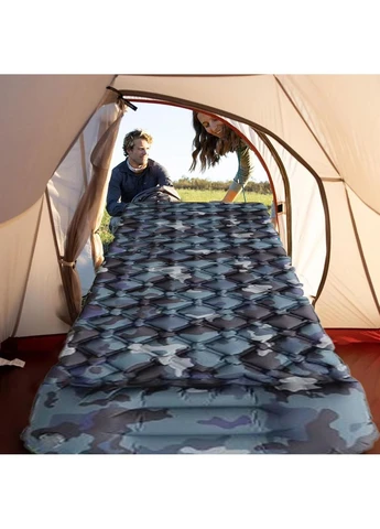 Матрац надувний туристичний з подушкою 190x60x5см з чохлом Камуфляж Intex (395316559)