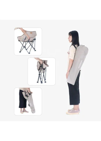 Крісло складане NH20JJ022 600D Oxford Cotton / сталь, бежевий, для туризму, компактне, легке 3 кг Naturehike (395599097)