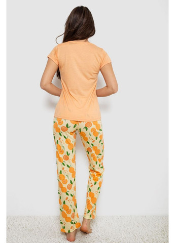 Помаранчева всесезон жіноча піжама з принтом,, 243r7137 Ager