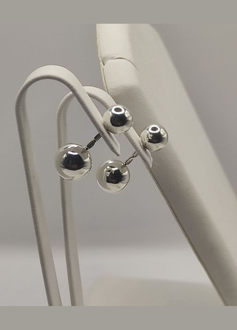 "Срібні сережки-кульки Shiny ш1ам No Brand (331145332)