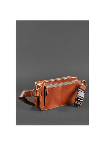 Сумка чоловіча шкіряна через плече бананка Dropbag Maxi світло-коричнева BlankNote (302008897)