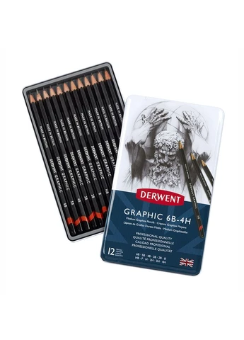 Графитные карандаши Graphic Hard 12шт Derwent (362583413)