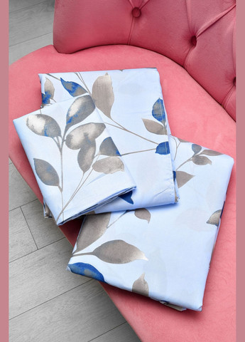 Комплект постільної білизни євро з принтом блакитного кольору Let's Shop (317241597)