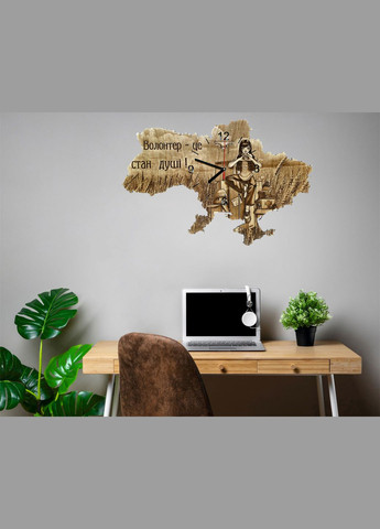 Деревянные настенные часы с подсветкой "Волонтер-это состояние души" 55*37 см No Brand (313438590)