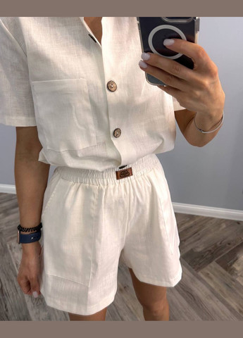 Костюм льон шорти та сорочка No Brand (330173998)