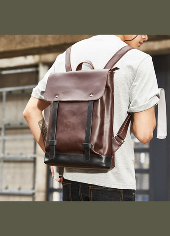 Мужской городской рюкзак стильный ранец эко кожа коричневый Eton (333342980)