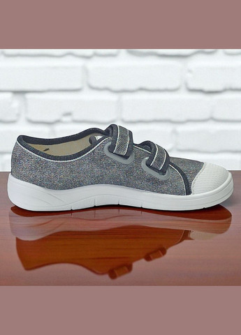 Сірі ортопедичні текстильні кеди на липучках для хлопчика валді Waldi