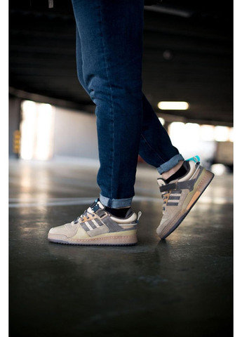 Бежевые демисезонные кроссовки мужские adidas bad bunny x forum buckle low адидас бед банни форум No Brand