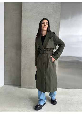 Жіночий стильний тренч із бавовни на підкладці — базова модель для сучасних образів (заміри в описі) GD/GL Модний простір на гудзиках демісезон (368760621)