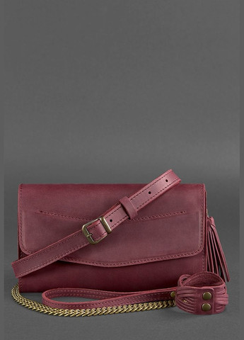 Шкіряна жіноча сумка Еліс бордова crazy horse (A-026187) BlankNote клатч (327874305)