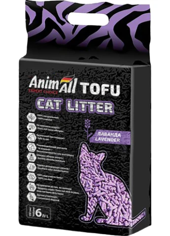 Соєвий наповнювач з ароматом лаванди Анімал Tofu 6 л (2.6 кг) (4820224500348) AnimAll (354701344)