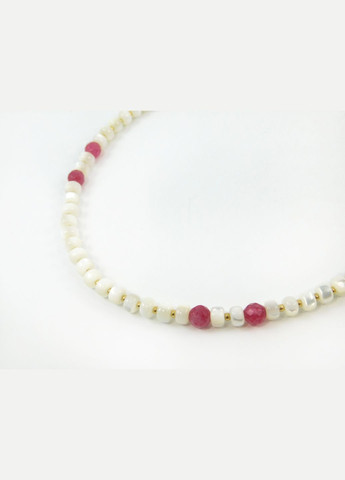 Эксклюзивные бусы "Смородина" Перламутр рондель, Кварц грань Fursa fashion (322314276)