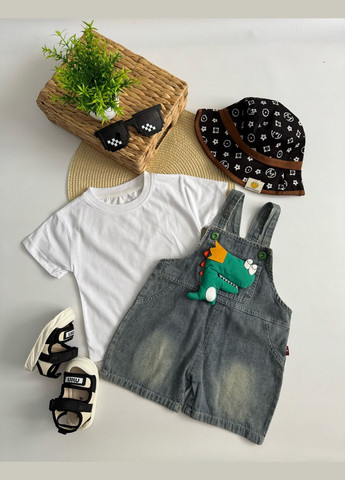 Комбинированный демисезонный костюм для мальчика на лето с динозавриком 10870 No Brand