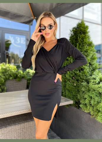 Черное праздничный женское платье FINO Mode однотонное