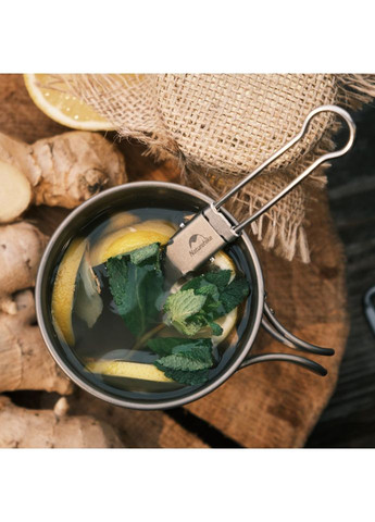 Ложко-виделка титанова складана NH19C001-J сіра з мішечком (A-017054) Naturehike (321107432)