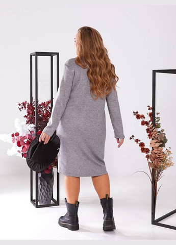Сіра сукня зимова жіноча затишок та стиль затишок та стиль sf-486 сірий, 56 Sofia з геометричним візерунком