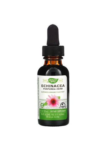 Екстракт ехінацеї 500 мг Echinacea Alcohol Free для зміцнення імунітету 99,9% без спирту 30 мл Nature's Way (268574183)