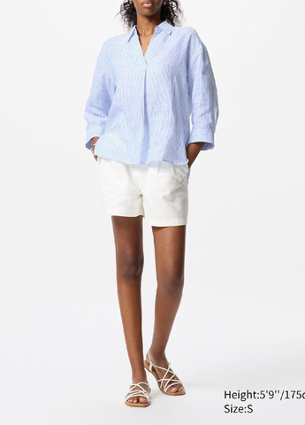 Розовая рубашка в полоску Uniqlo