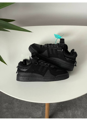 Чорні Осінні кросівки чоловічі і жіночі adidas forum “back to school” x bad bunny | адідас форум бед банні чорні No Brand