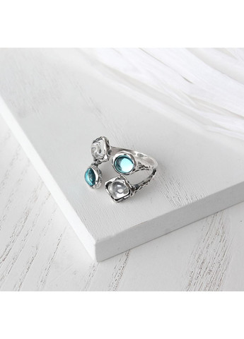 Кільце срібне Ліриди mix Aqua Bohemia 925 17.5 розмір Skifska Etnika (364202845)