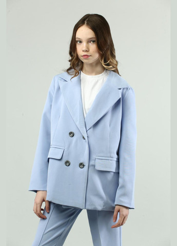 Блакитний демісезонний костюм класичний брючний IRmAS оверсайз