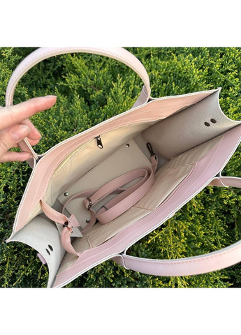 Жіноча сумочка на плече пудрова із еко-шкіри ProDobro (366031046)