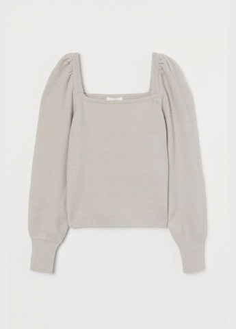 Сірий демісезонний джемпер з квадратним вирізом для жінки 0915529-005 сірий H&M