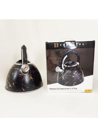 Эмалированный чайник EB-12610 со свистком и антипригарным покрытием 3л Black Edenberg (385561791)