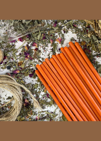 Помаранчеві воскові свічки 20 см 5Candles (322346974)