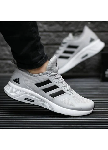 Чорні літні кросівки adidas cloudfoam grey black адідас клаудфоам No Brand