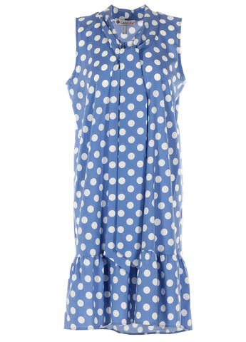 Голубое повседневный платье с бантом и воланом (ll196413361) LadyLike