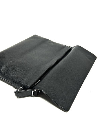 Кожаная большая мужская черная сумка папка портфель для ноутбука, документов а4 No Brand (292404336)