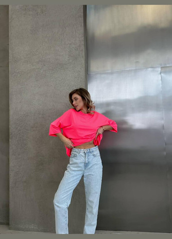 Футболка жіноча - оверсайз базова в яскравому кольорі щільна JUGO STYLE № 268 - (299150179)