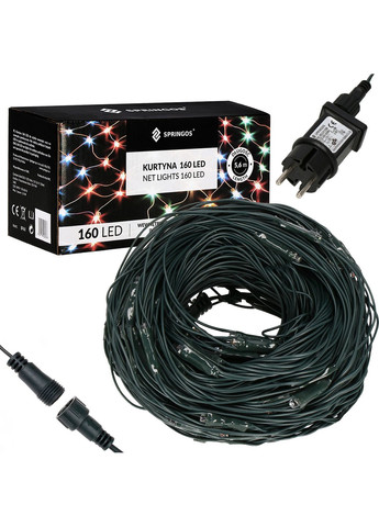 Гирлянда сетка 2 x 2.6 м 160 LED CL4015 Cold White Springos (315781213)