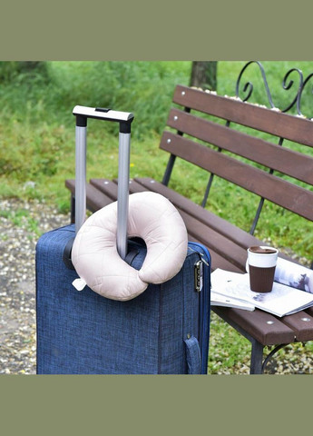 Подушка рогаток для путешествий ТМ IDEIA Travel 32х32 см беж No Brand (343053449)