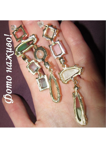 Разые длинные серьги цветные кристаллы, 2397 No Brand (362050373)