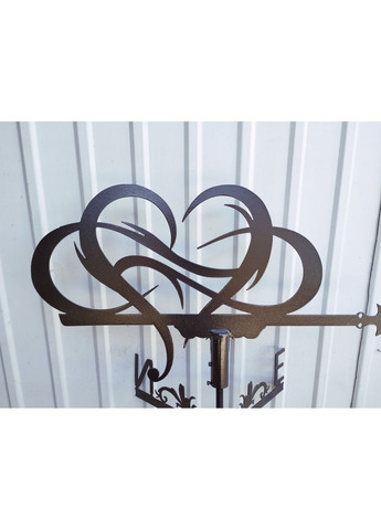 Флюгер на будинок Серце з безкінечності, флюгер на дах з металу 3 мм. No Brand (368896623)