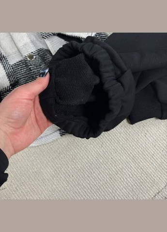 Білий демісезонний чорно-біла дитяча весняна сорочка в карту + біла футболка + чорні штани унісекс 140 No Brand