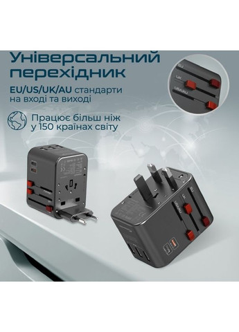 Зарядний пристрій TripMate-36W EU/US/UK/AU (tripmate-36w.black) Promate (323124673)